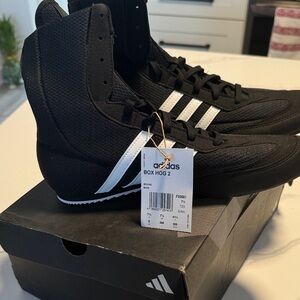Adidas Box Hog 2 Shoes in Black and white
